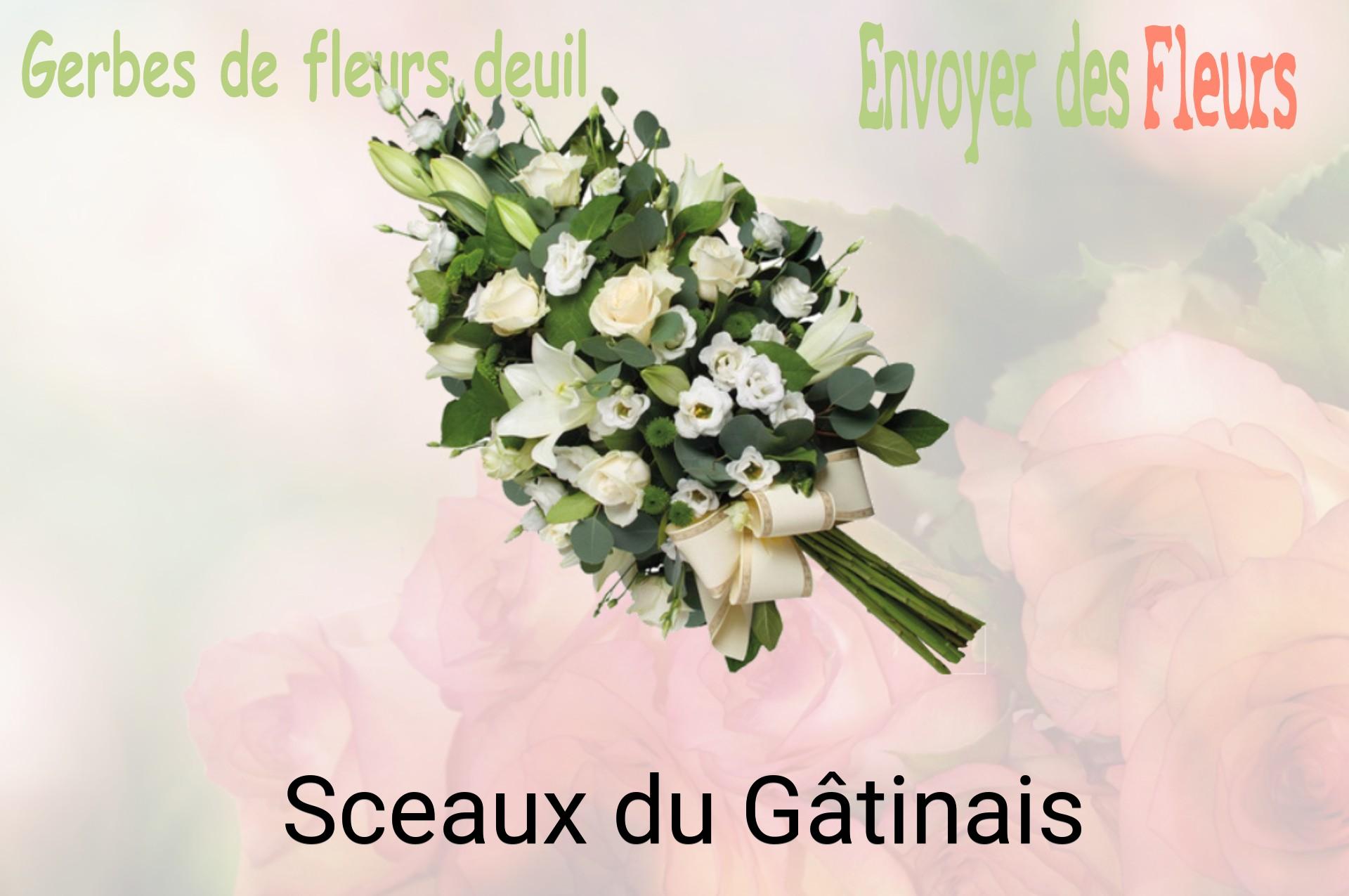 Gerbe de fleurs de deuil livrée à Sceaux-du-Gâtinais